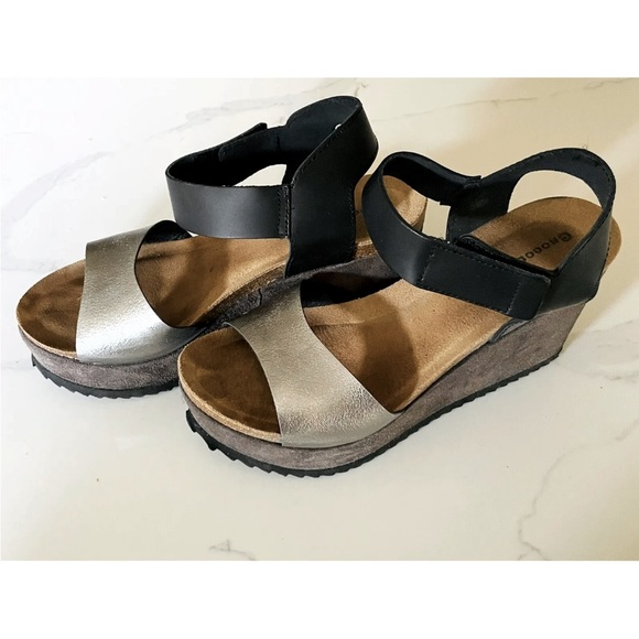 Chocolat Blu Shoes - Chocolat Blu Miani Brown Suede and Silver Wedge Sandals, excellent condition 7